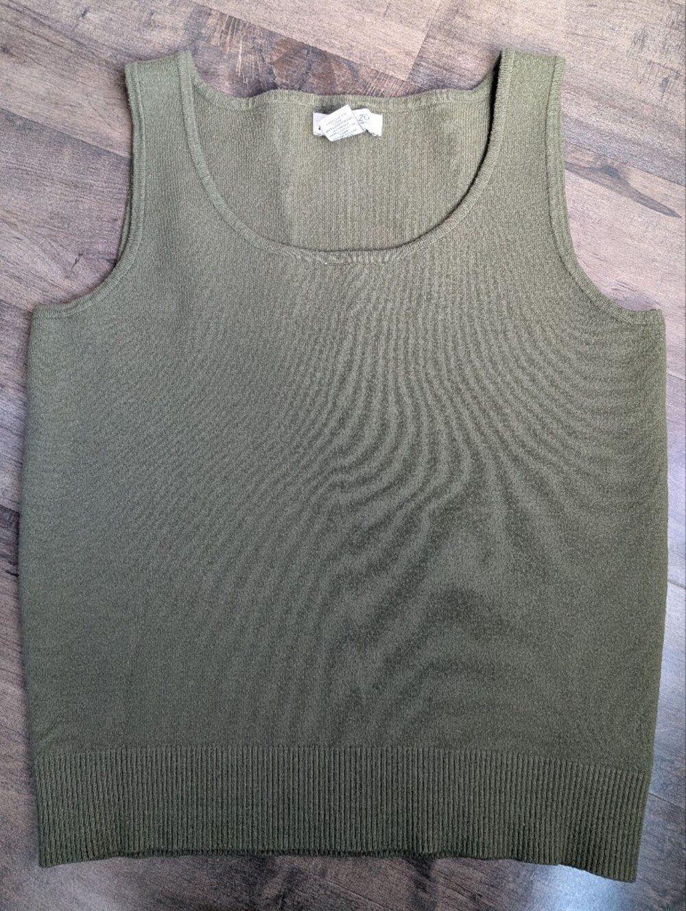 Rachel Zoe Olive Green Knit Scoop Neck Tank Top M